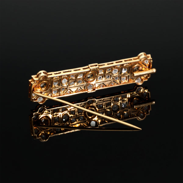 Antique Platinum 3.6CT Rose Cut Diamond Brooch - Pretty Different Shop
