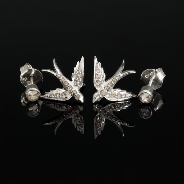 Artisan Swallow Flying Birds Stud Earrings - Pretty Different Shop