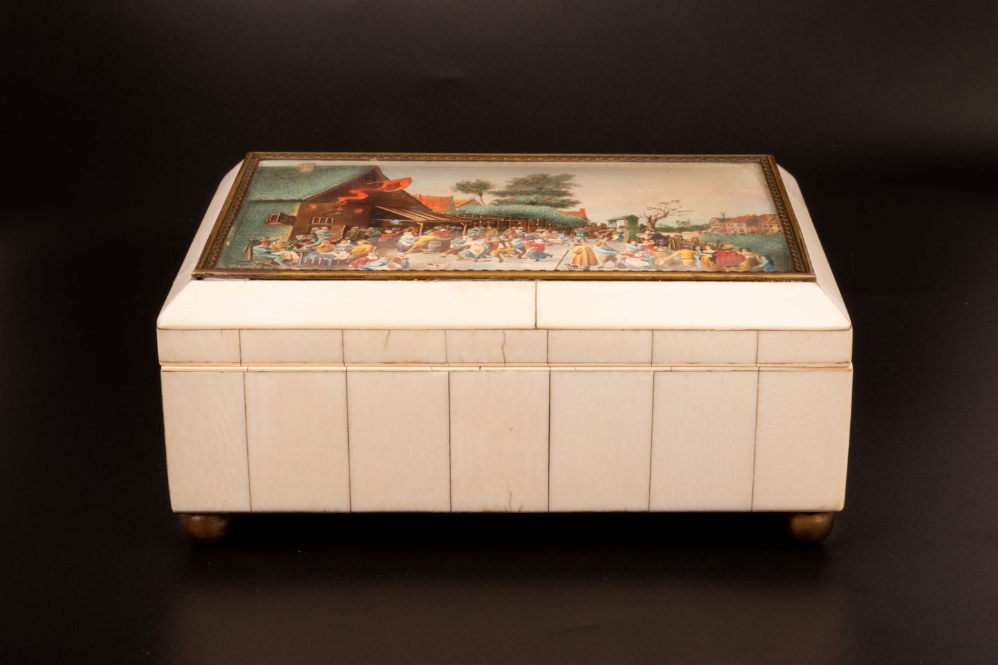 Antique Victorian Antique Jewelry Box with Oil Painting - Pretty Different Shop