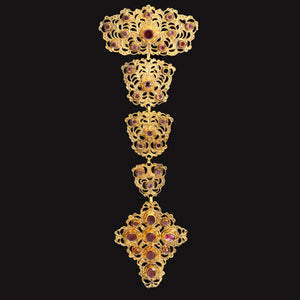 COLLECTORS ITEM Antique Italian 18th Century Cross Garnet Necklace - Pretty Different Shop