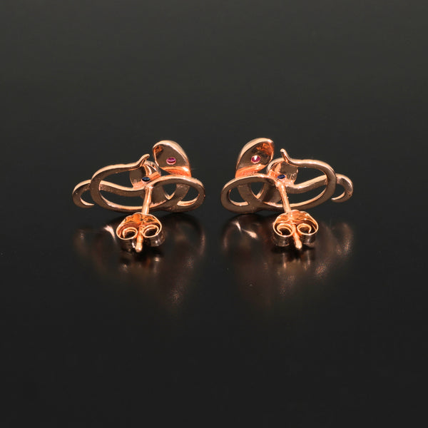 Antique Victorian Ruby Snake Studs, Antique Sapphire Double Headed Snake Earrings, Antique Rose Gold Earrings - Journey Jewellery Online Design Jewelry ShopAntique Victorian Ruby Snake Studs, Antique Sapphire Double Headed Snake Earrings, Antique Rose Gold Earrings - Journey Jewellery Online Design Jewelry Shop