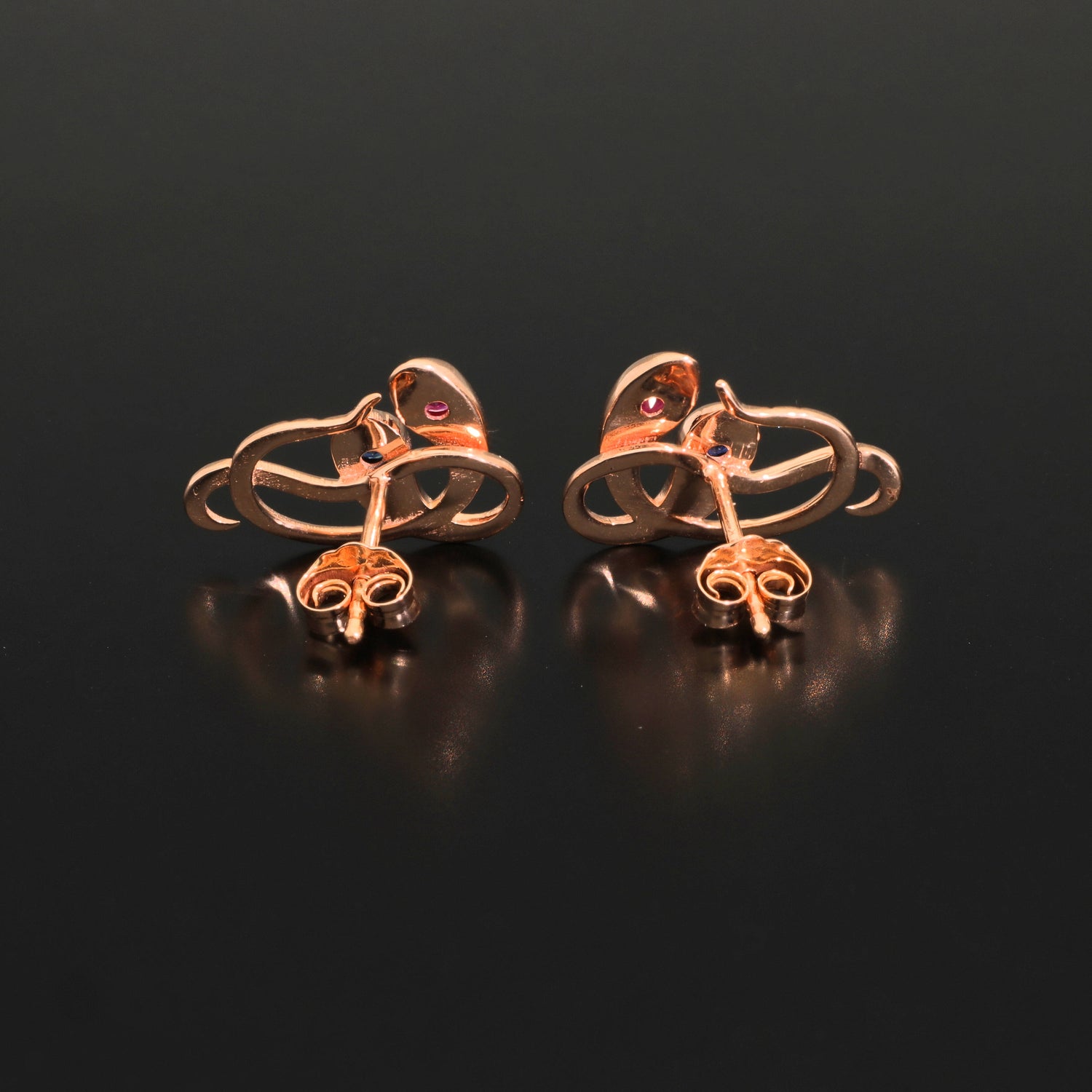 Antique Victorian Ruby Snake Studs, Antique Sapphire Double Headed Snake Earrings, Antique Rose Gold Earrings - Journey Jewellery Online Design Jewelry ShopAntique Victorian Ruby Snake Studs, Antique Sapphire Double Headed Snake Earrings, Antique Rose Gold Earrings - Journey Jewellery Online Design Jewelry Shop