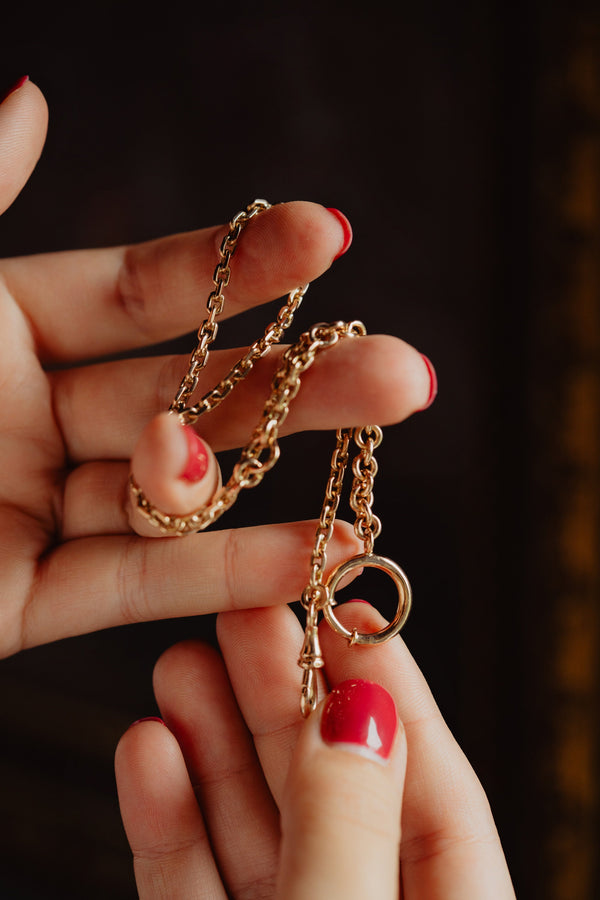 Antique Rose Gold Watch Chain Necklace 16 Inch, Spring Ring Lock - Pretty Different Shop