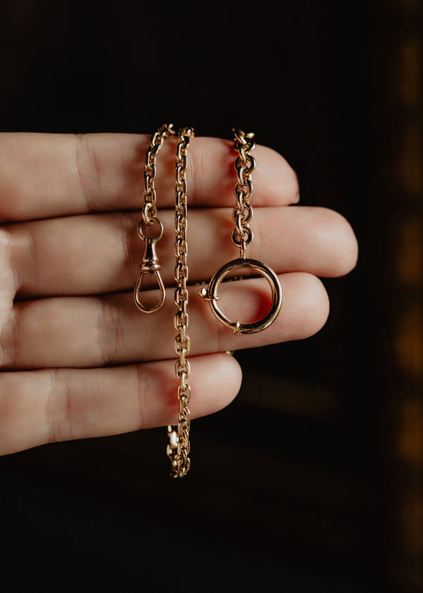 Antique Rose Gold Watch Chain Necklace 16 Inch, Spring Ring Lock - Pretty Different Shop