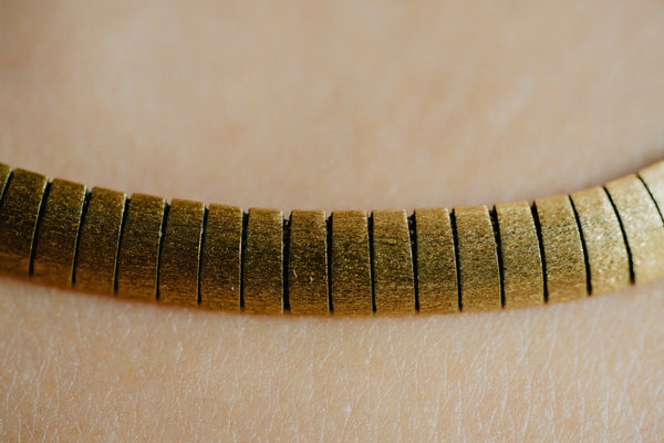 14K Brushed Gold Vintage Omega Chain Necklace - Pretty Different Shop
