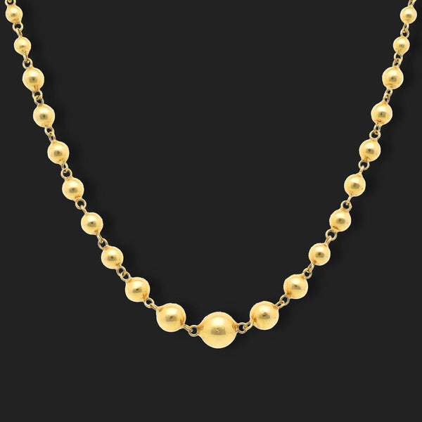 Vintage French 18K Gold Bullet Marseille Necklace - Pretty Different Shop