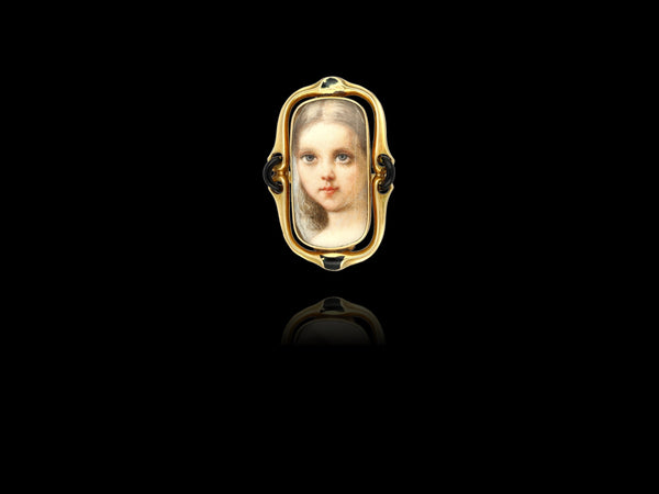 Antique French Portrait Miniature Ring - Pretty Different Shop