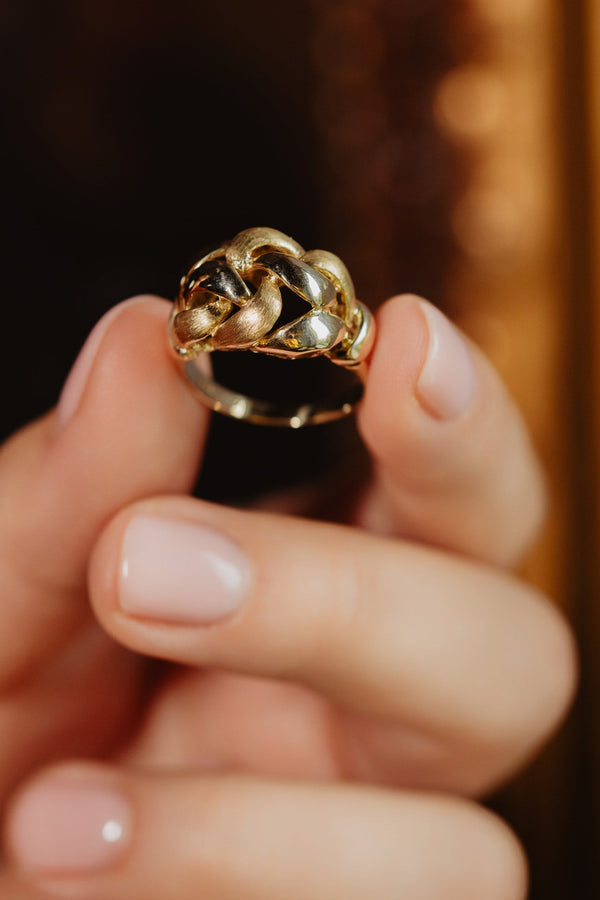 Vintage Woven Gold Basket Ring - Pretty Different Shop