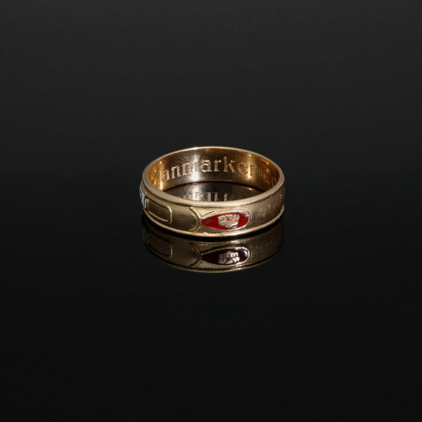 18k Gold Vintage Masonic Enamel Ring