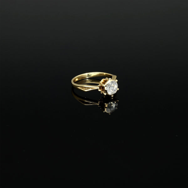 Antique 14k Gold 0.45k Rose Cut Diamond Soiltaire Ring - Pretty Different Shop