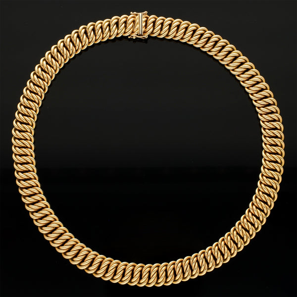 Vintage Knitted 14k Gold Collar Necklace