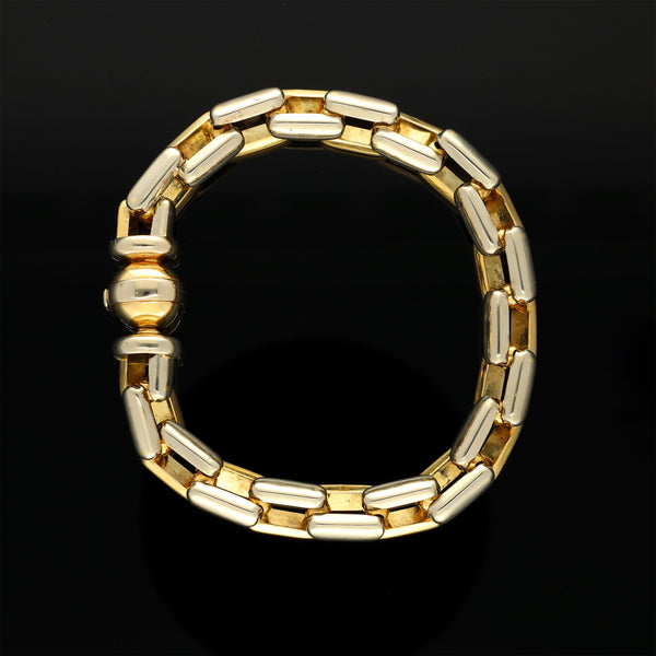 Vintage Unisex 18k Gold Geometric Chain Link Bracelet