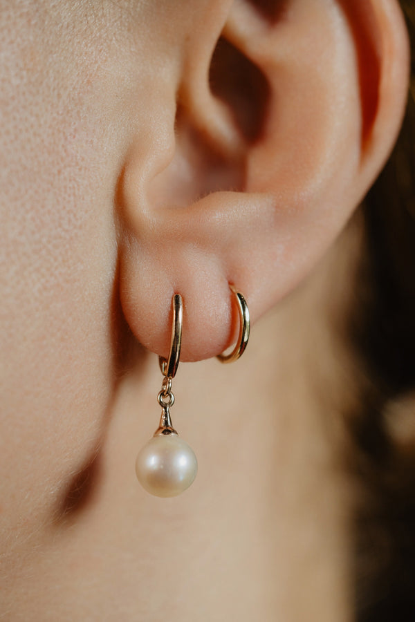 Vintage White Pearl Drop Earrings