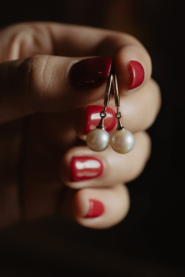 Vintage White Pearl Drop Earrings