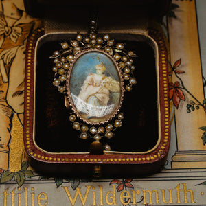 French Antique Victorian Miniature Pearl Locket