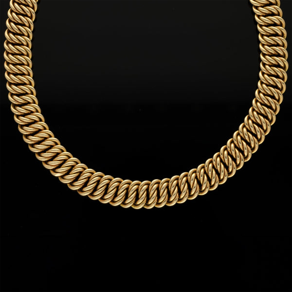Vintage Knitted 14k Gold Collar Necklace