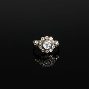 Antique Diamond Cluster Flower Ring - Pretty Different Shop