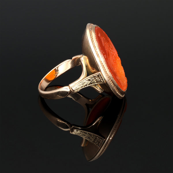 Antique Carnelian Agate Signet Herald Seal Ring - Pretty Different Shop