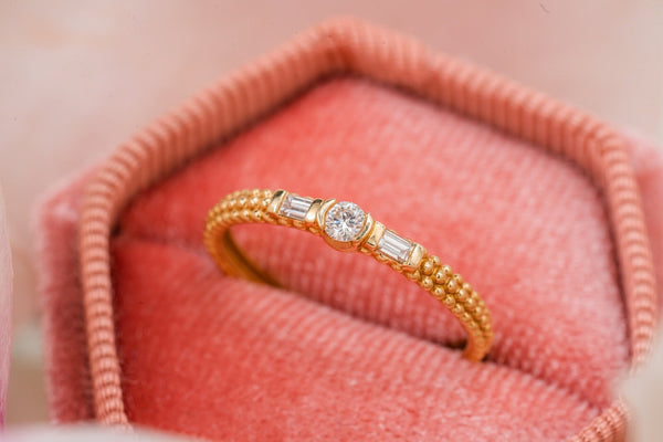 Vintage French Maboussin Three Stone Diamond Ring