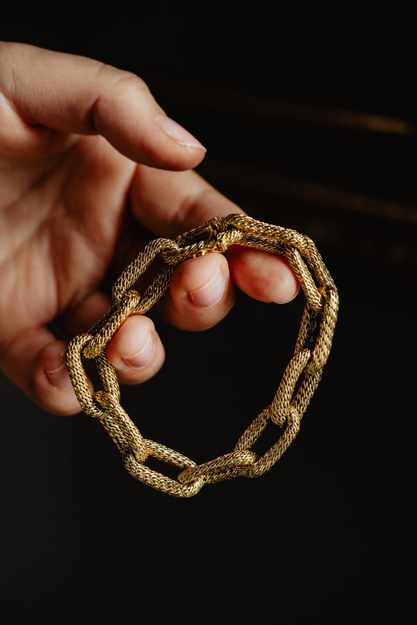 Vintage Geometric Art Deco 1949 Woven Bracelet by M Hubrecht - Pretty Different Shop