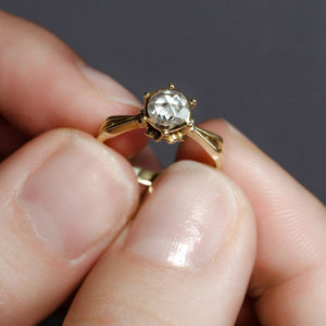 Antique 14k Gold 0.45k Rose Cut Diamond Soiltaire Ring
